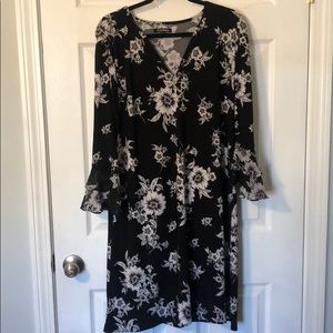 Black and white floral dress